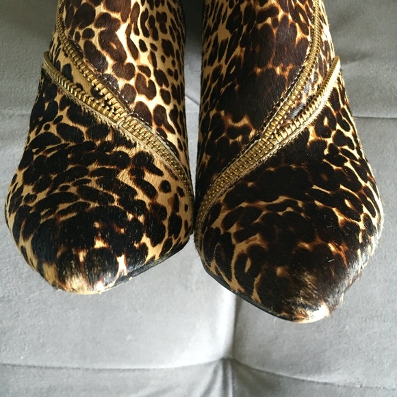 Renvy Calf-Hair Leopard Print Booties - Picture 4 of 5